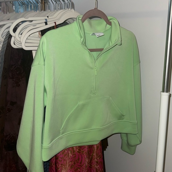 all in motion Mint Green Half-Zip Pullover Sweatshirt - Picture 2 of 3